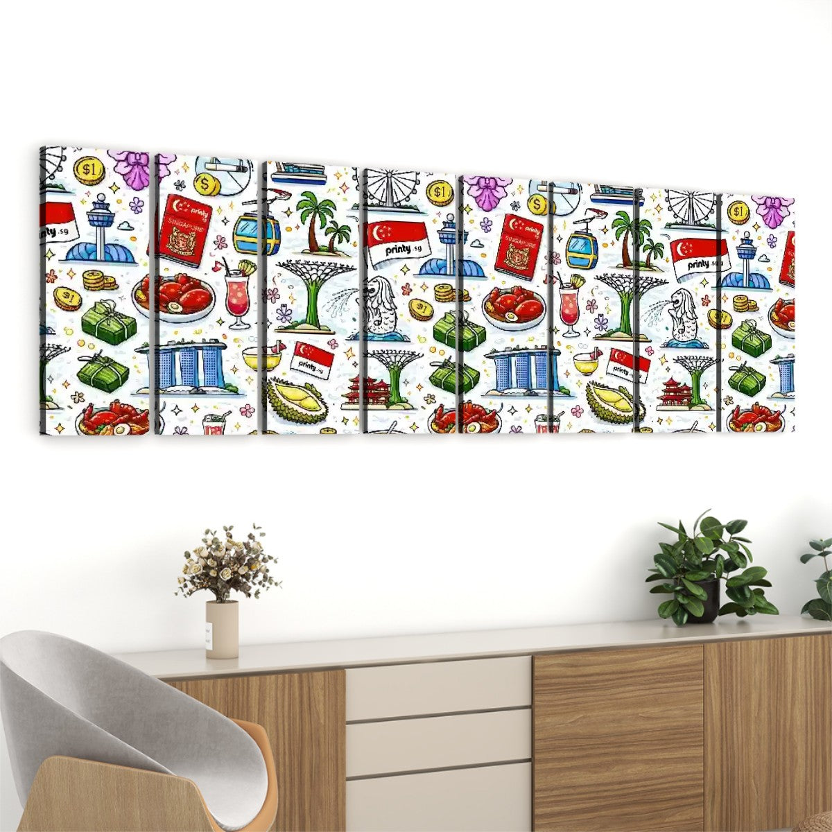 Custom 8 Panels Canvas Prints Wall Art