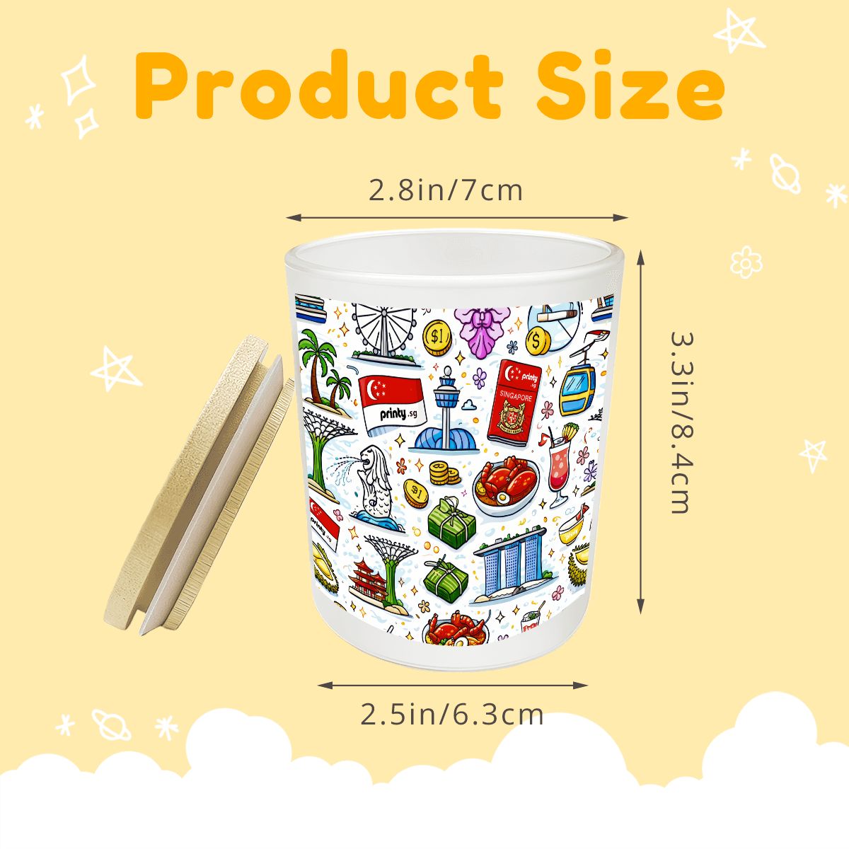 Custom Frosted Glass Jar with Lid