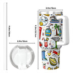 Custom Travel Coffee Mug with Handle and Straw (40oz)