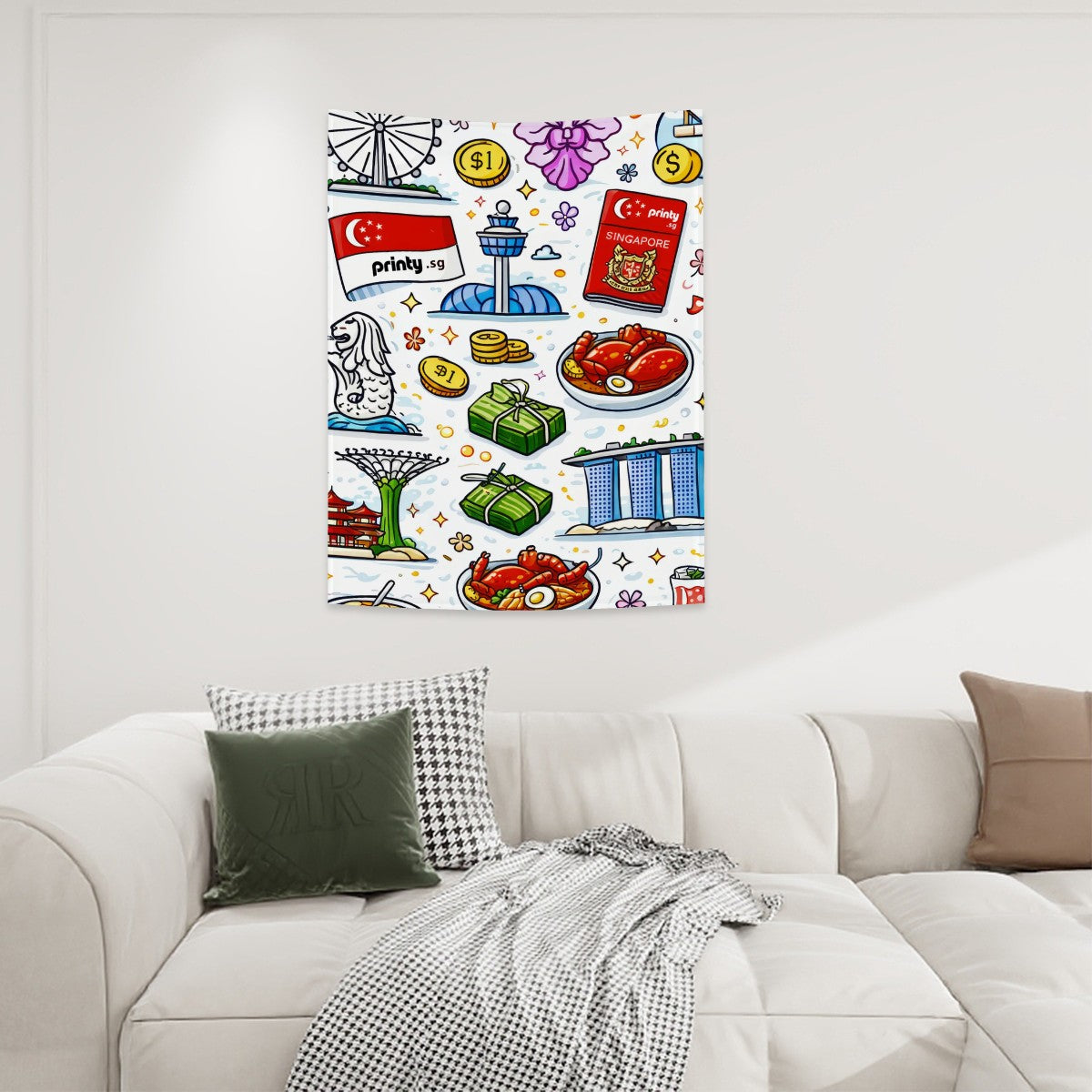 Custom Small Vertical Wall Tapestry for Bedroom