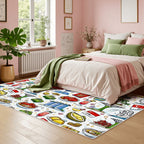 Custom Area Rug with White Border
