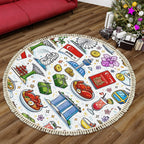 Custom Multiple Sizes Round Area Rug with Tassels