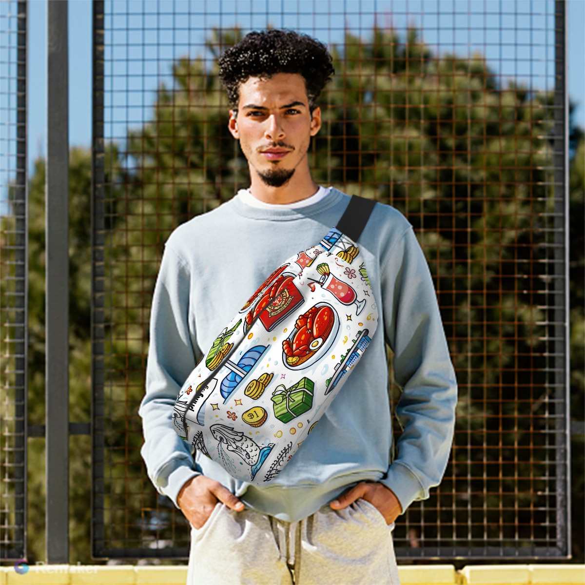 Custom Fanny Pack with 2 Zip Pockets