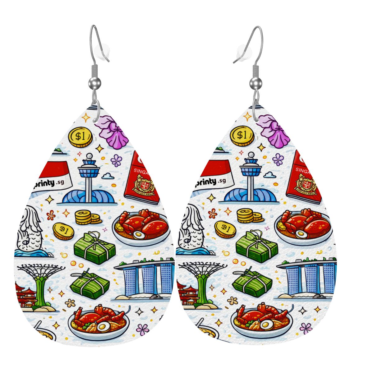 Custom Leather Teardrop Earrings