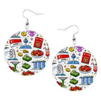 Custom Leather Round Earrings