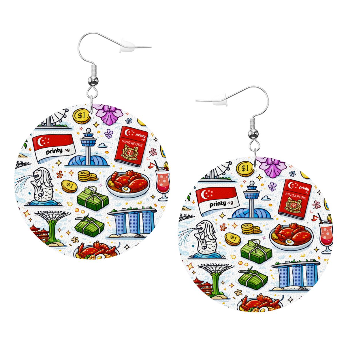 Custom Leather Round Earrings