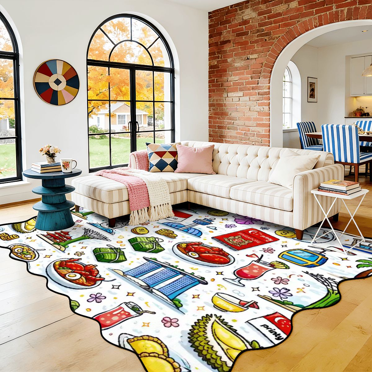 Custom Scalloped Area Rug 120"x96"