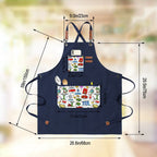 Custom Unisex Canvas Cross Back Apron with Pockets