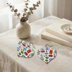 Custom Heart Shape Leather Earrings