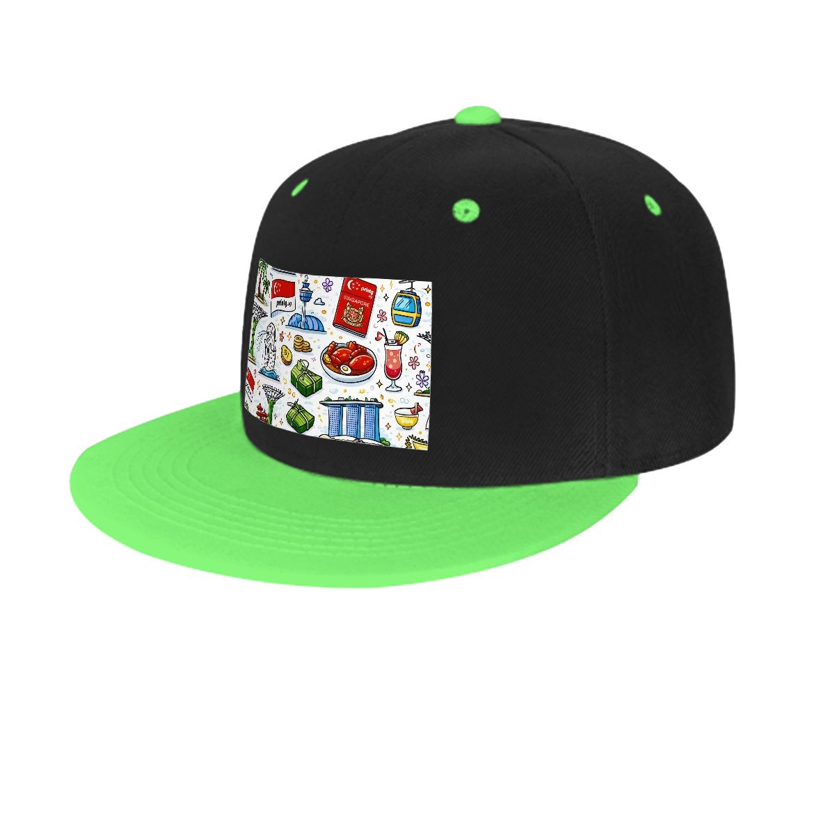 Custom Flat Bill Hats Hip Hop Style (Front Pattern)