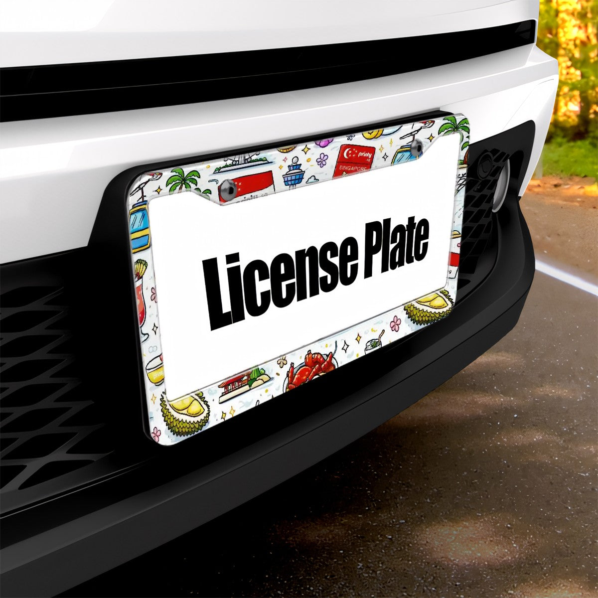 Custom 2-Hole Round License Plate Frames 2 pcs