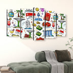 Custom 5 Panels Canvas Prints Wall Art (Set C)