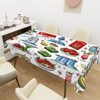 Custom Rectangular Table Cloth with Wavy Edge