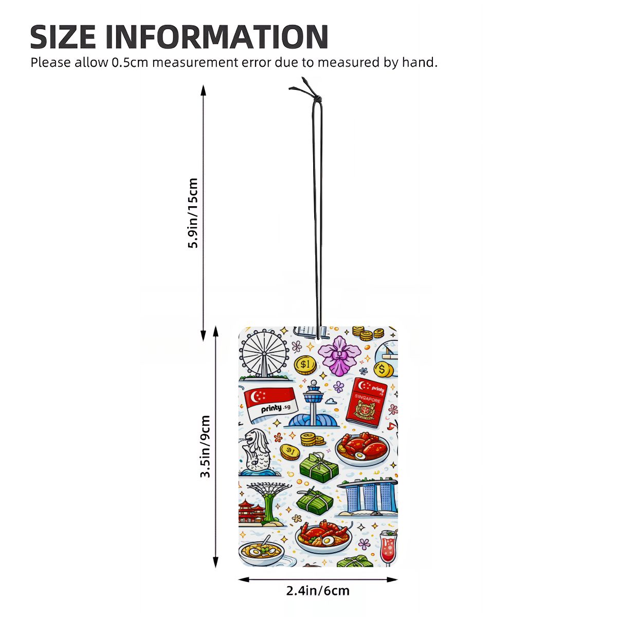 Custom Rectangle Car Air Freshener Card (1pc)