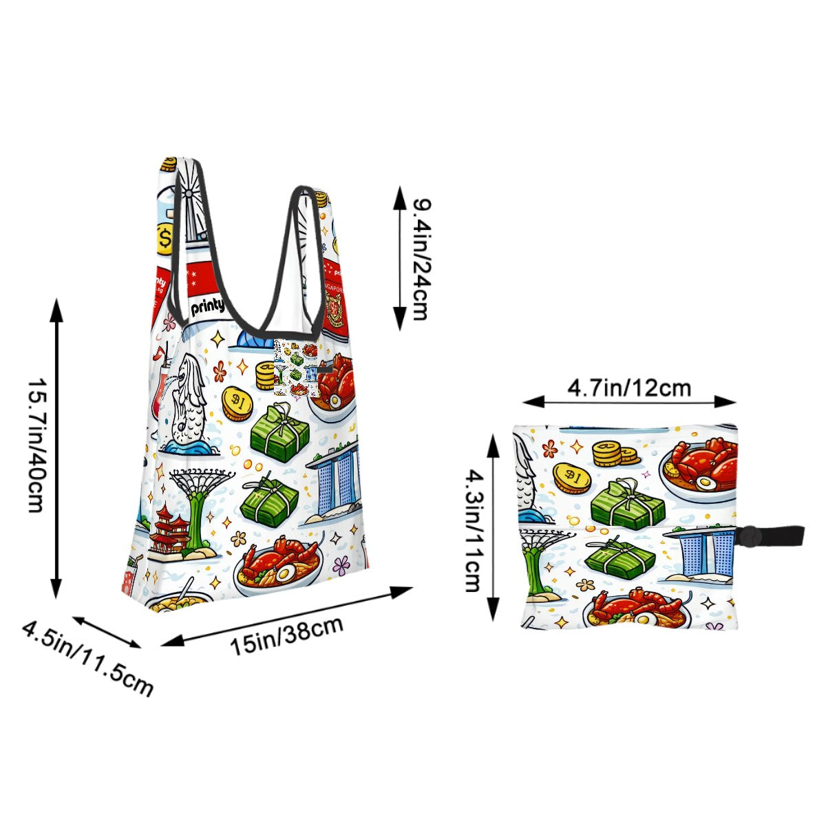 Custom Folding Reusable Shopping Bags
