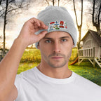 Custom Knitted Hat with Velvet Patches