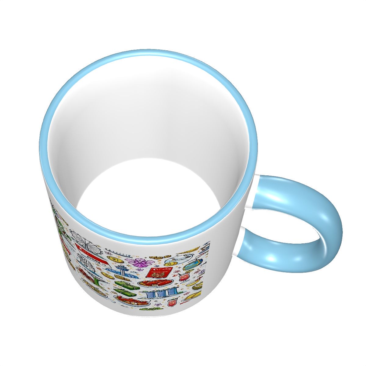 Custom Colored Ceramic Coffee Mug (11oz) (Area Print)