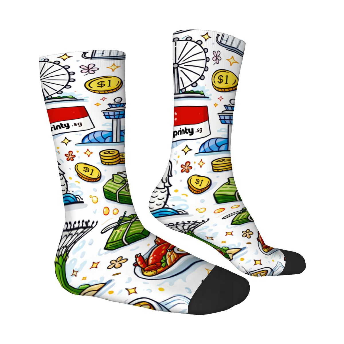 Custom Color Contrast Crew Socks