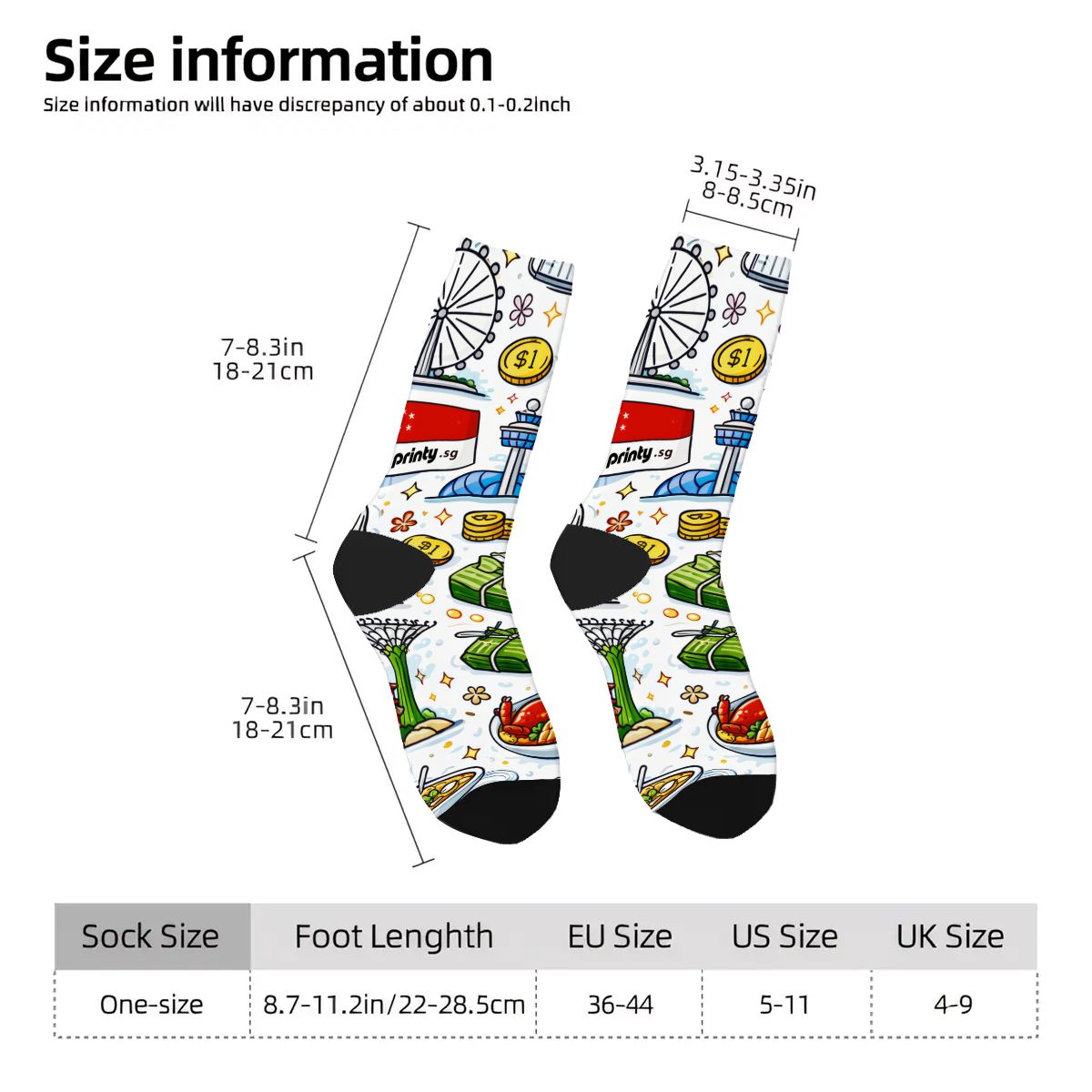 Custom Color Contrast Crew Socks