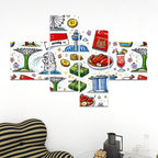 Custom 4 Panels Canvas Prints Wall Art (Set F)