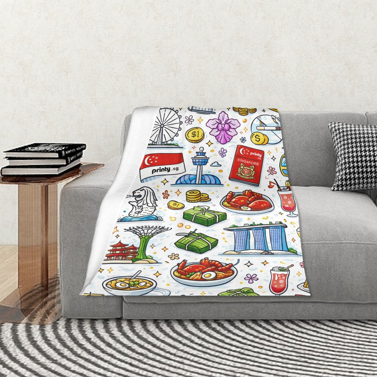 Custom 320 GSM Thick Flannel Throw Blanket 60"x50"
