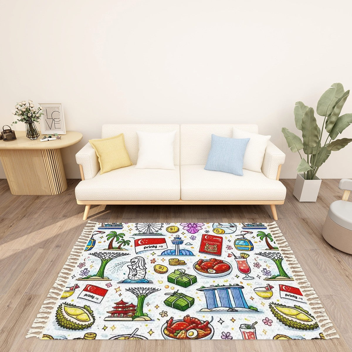 Custom Area Rug with Tassels (3:2)