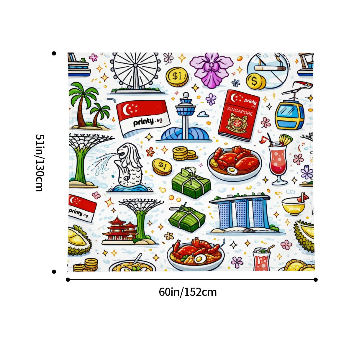 Custom Lightweight Wall Tapestry for Bedroom 60"x50" (Horizontal)