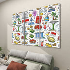 Custom 3 Panels Sound Absorbing Wall Art