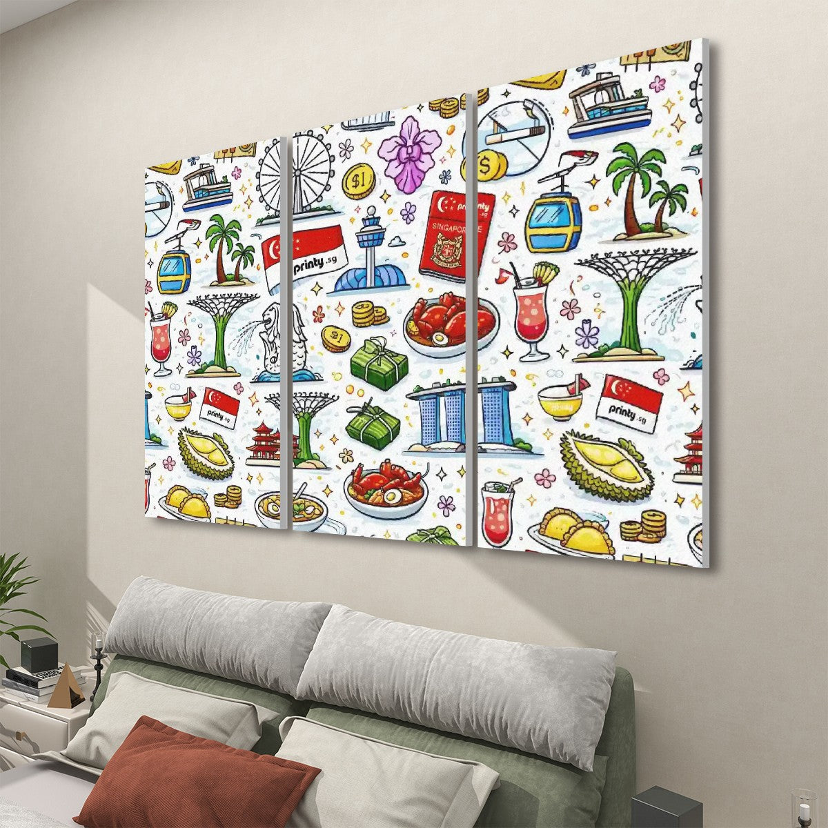 Custom 3 Panels Sound Absorbing Wall Art