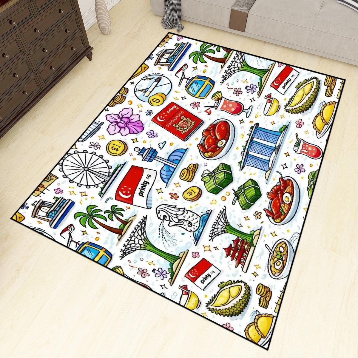 Custom Area Rug Floor Carpet (4:3)