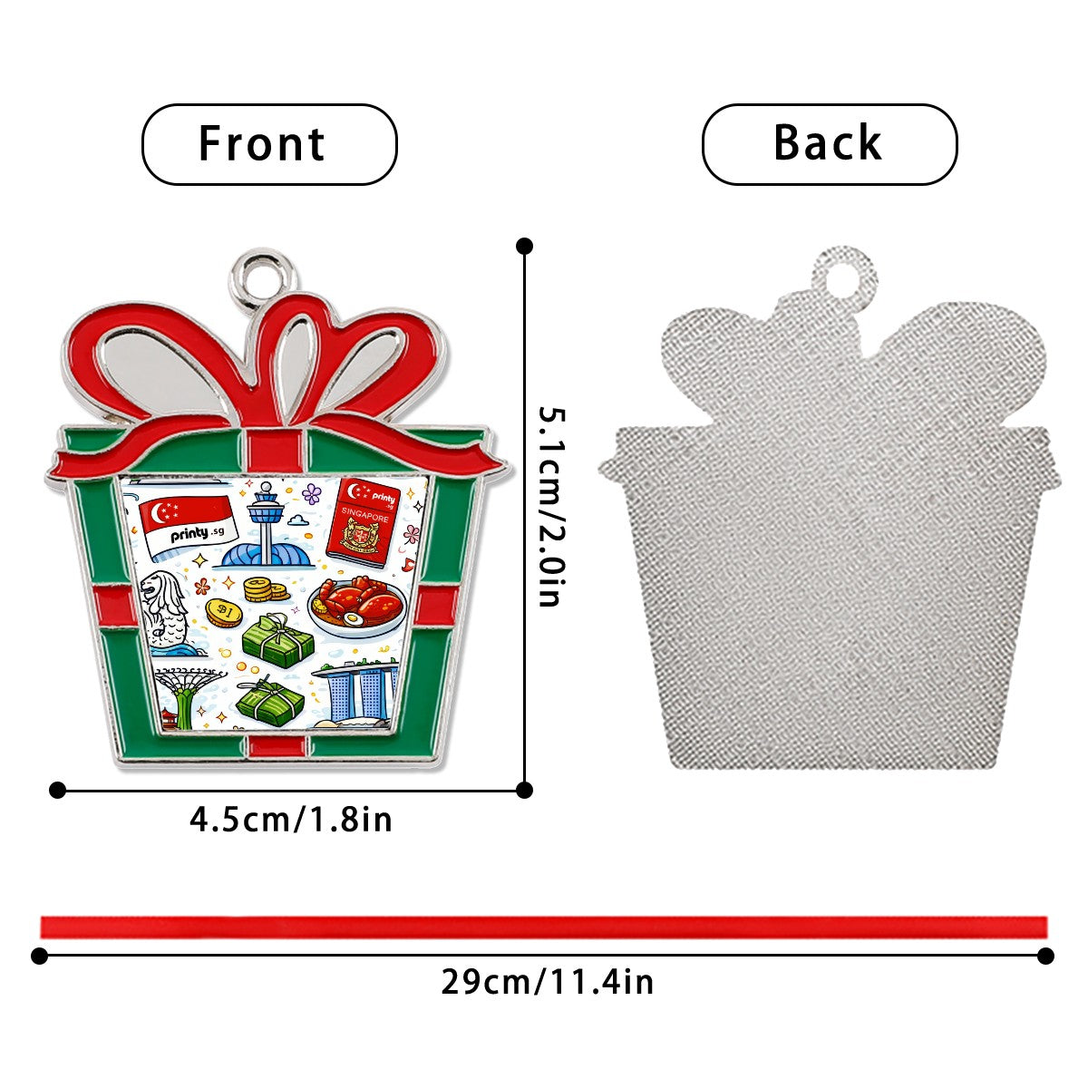 Custom Trapezoid Christmas Decorations Alloy Pendants
