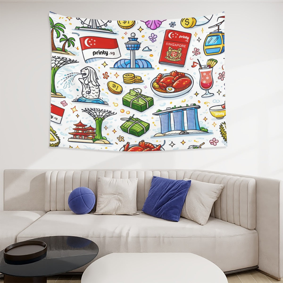 Custom Small Horizontal Lightweight Wall Tapestry for Bedroom