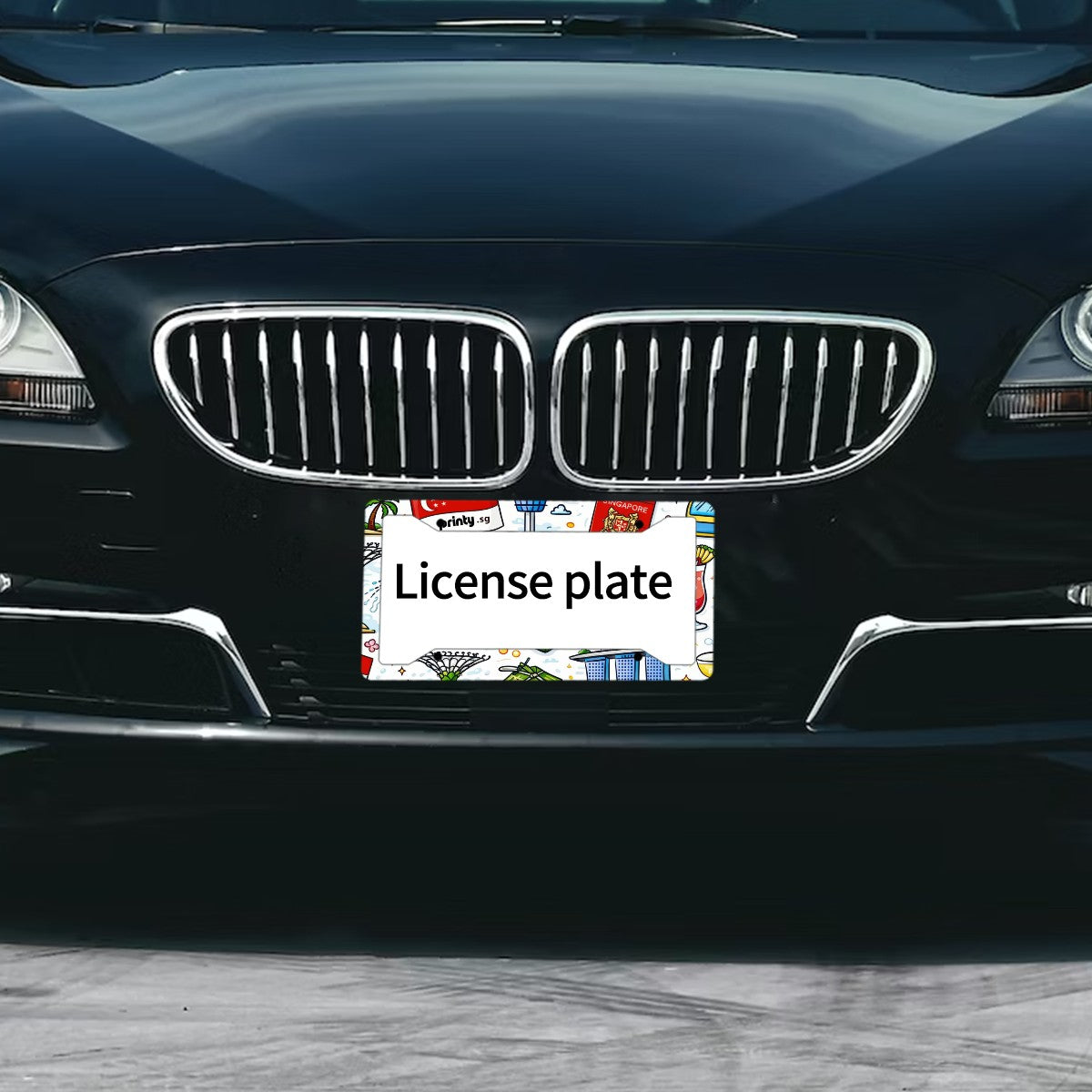 Custom 4-Hole Round License Plate Frames 2 pcs