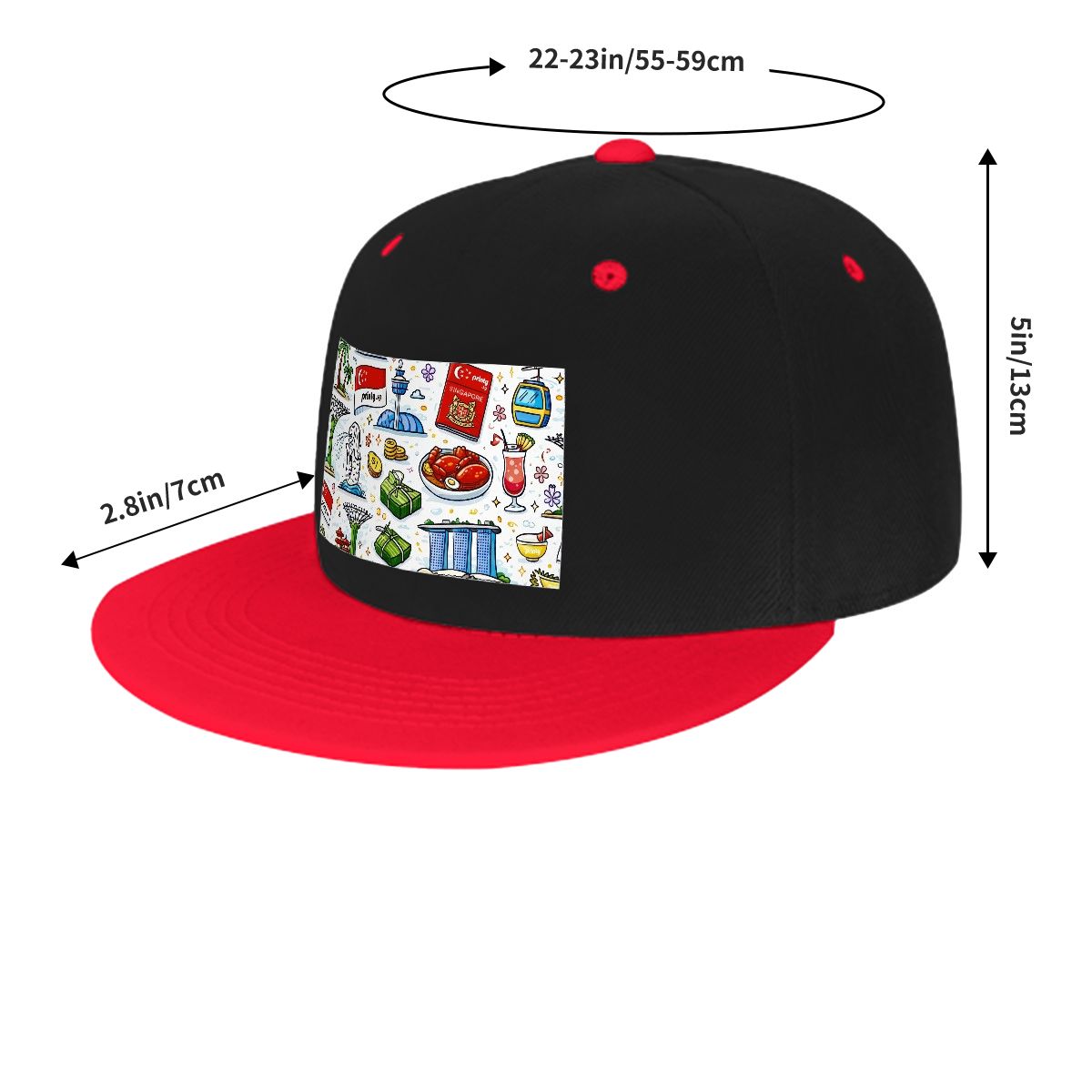 Custom Flat Bill Hats Hip Hop Style (Front Pattern)