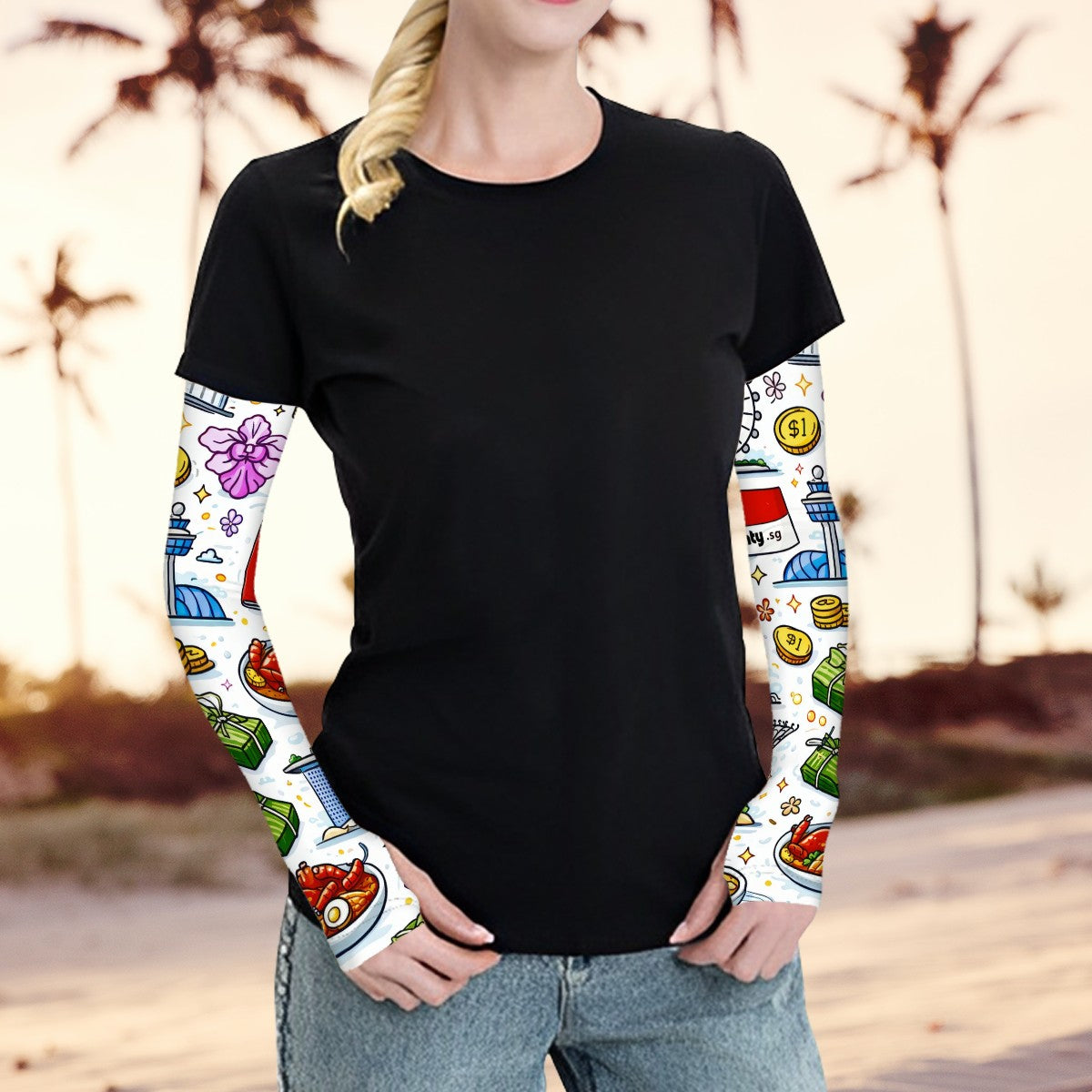 Custom Sunscreen Cooling Arm Sleeves for Adults