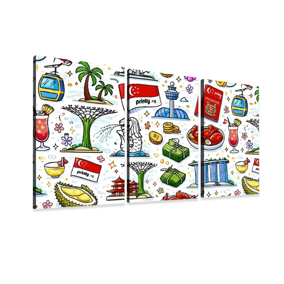 Custom 3 Panels Canvas Prints Wall Art (Set F)