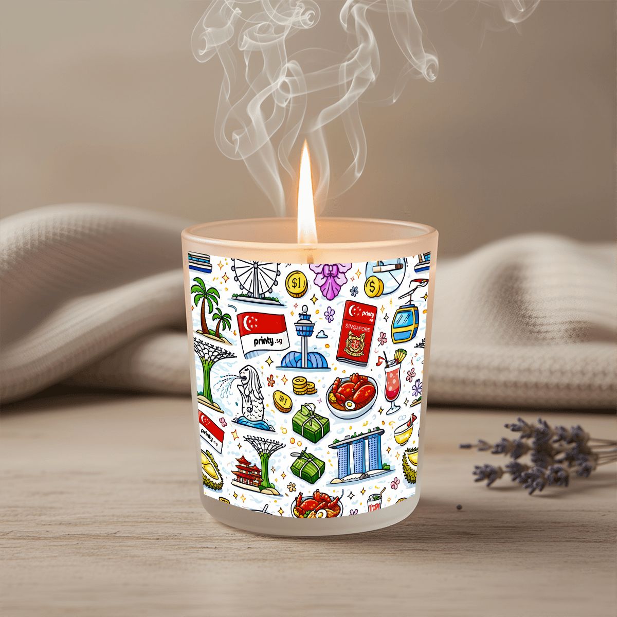 Custom Frosted Glass Jar with Lid