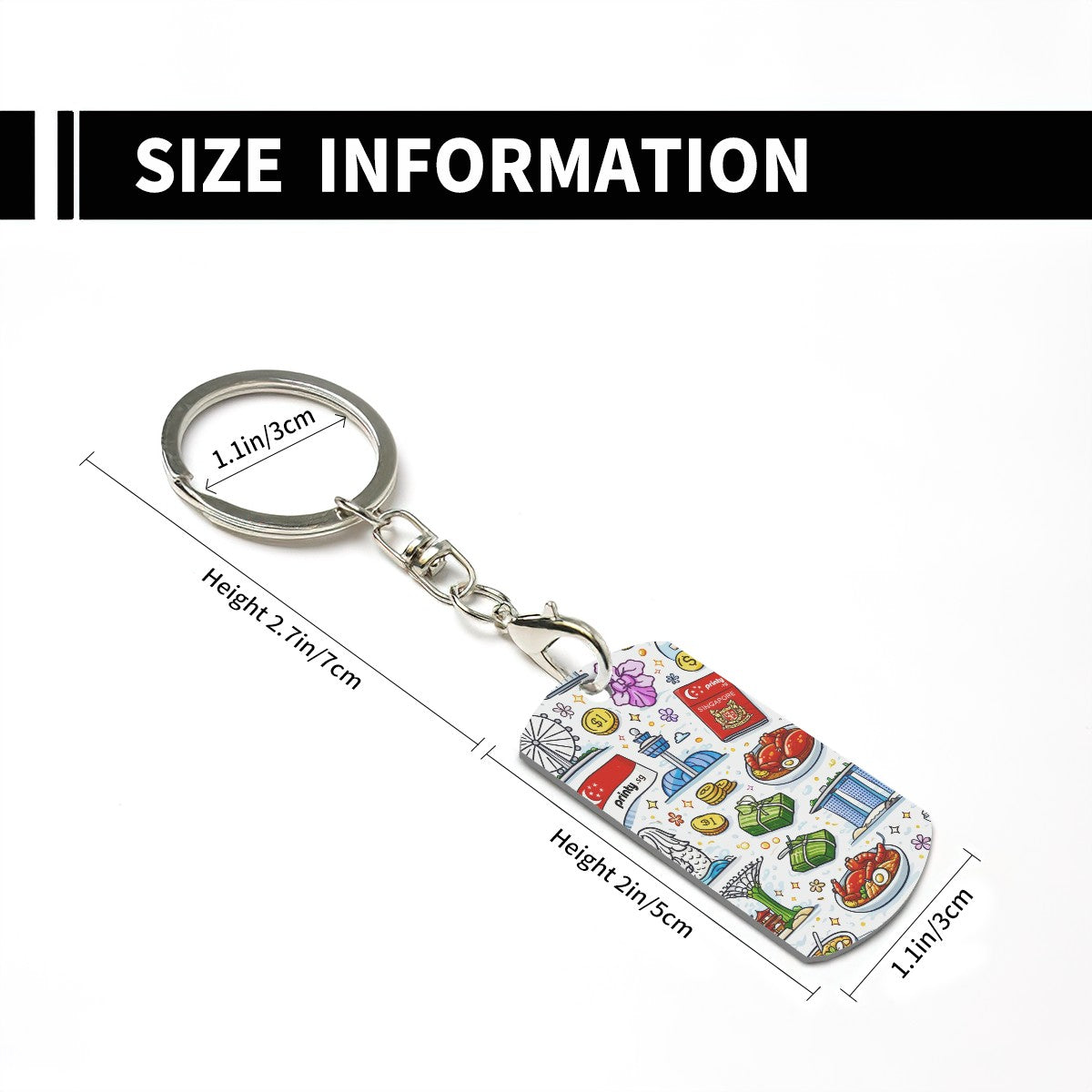 Custom Rectangular Metal Keychain