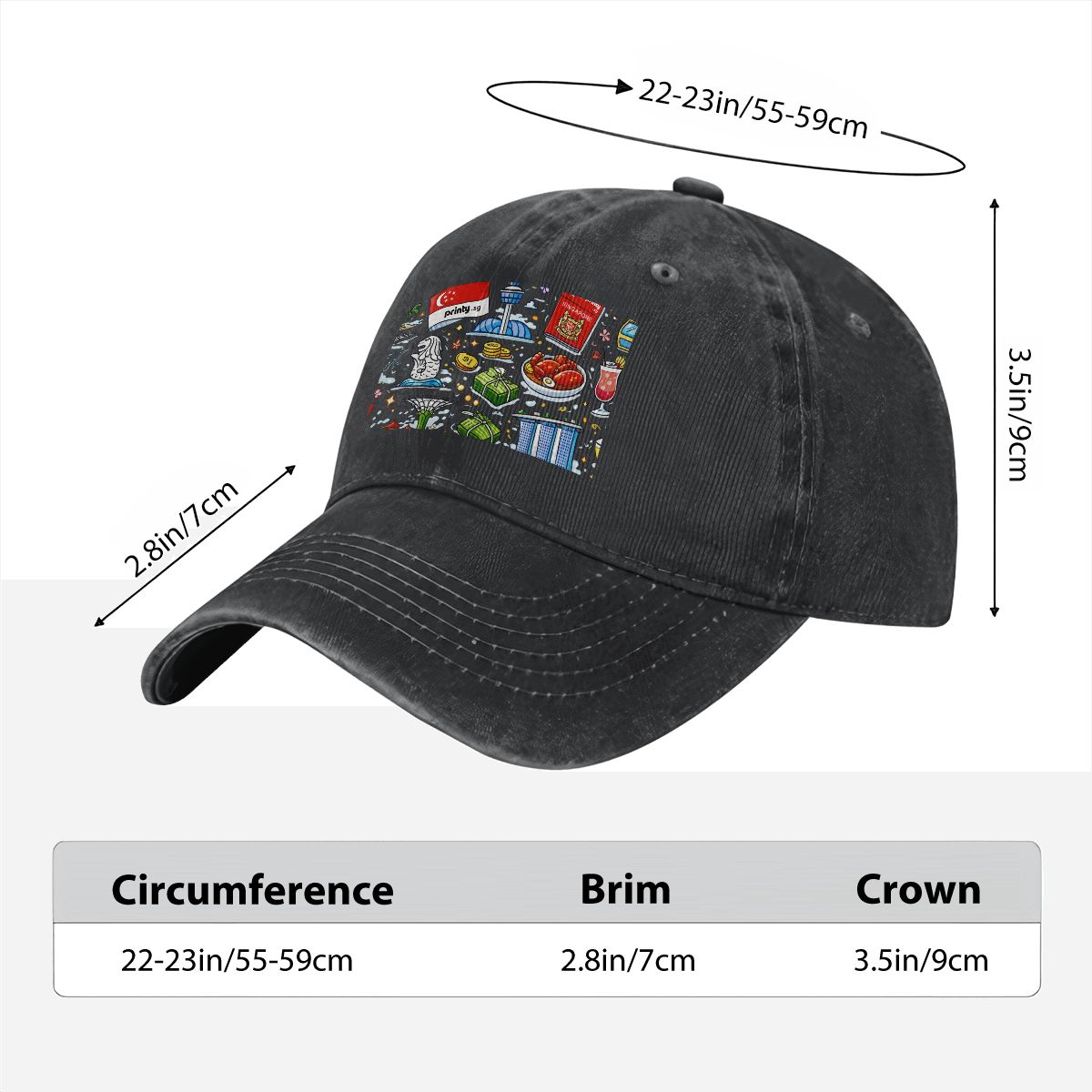 Custom Unisex Washed Denim Baseball Cap