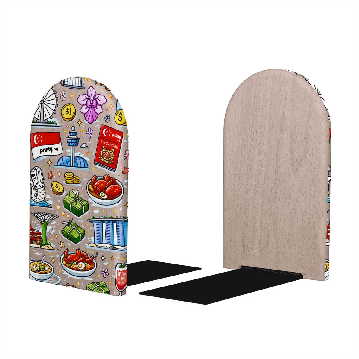 Custom Small Wooden Bookends 2 pcs