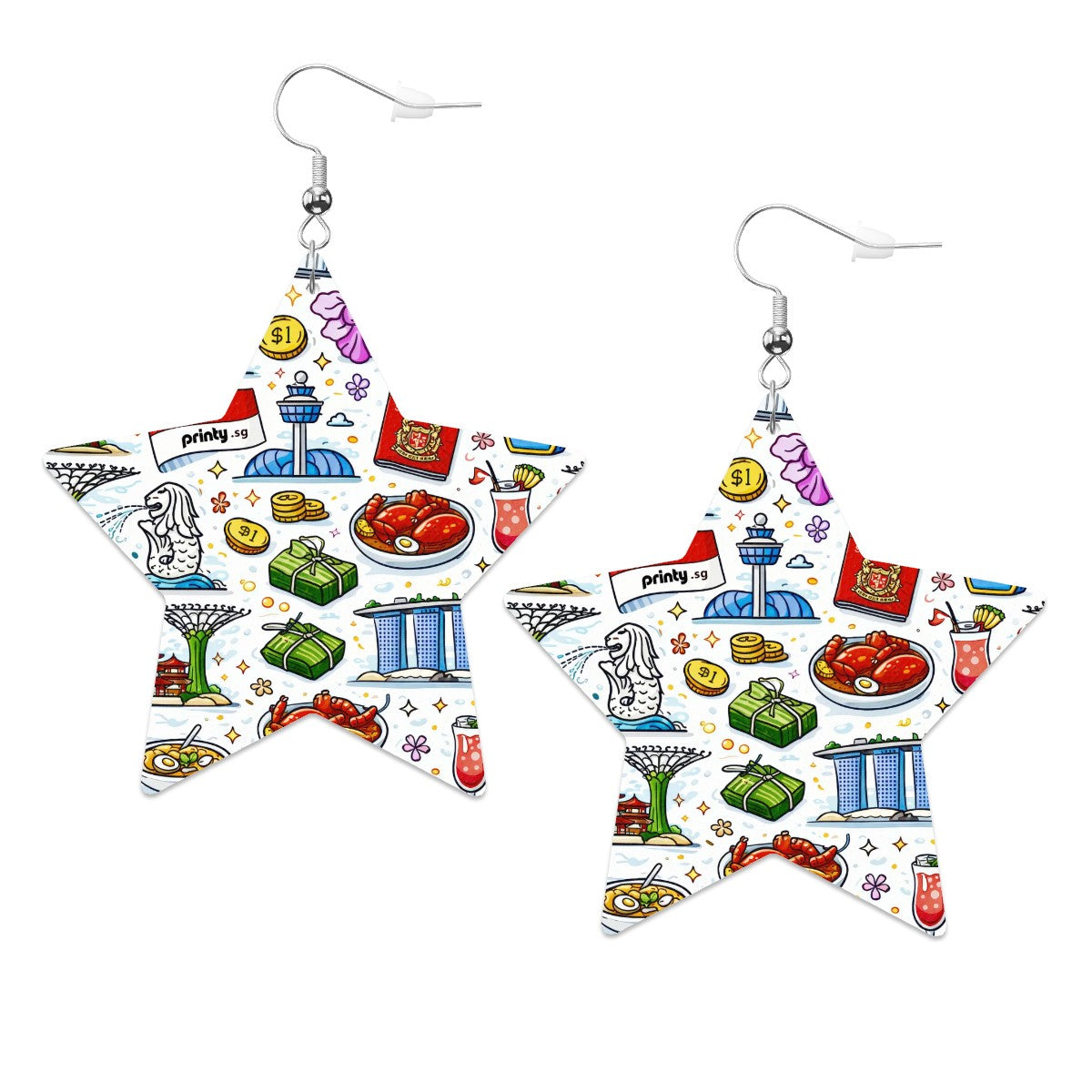 Custom Leather Star Earrings