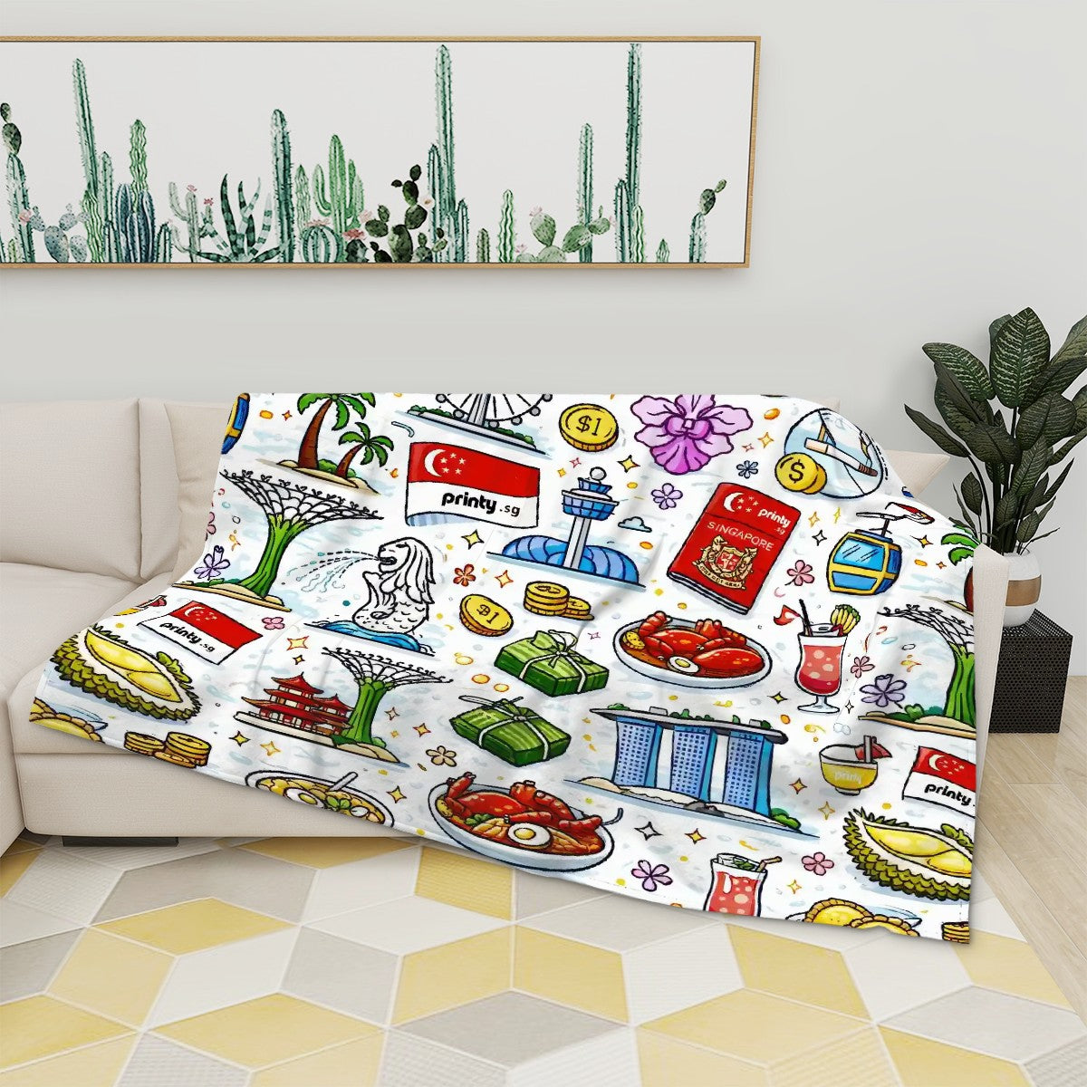 Custom 280 GSM Multi-Size Flannel Throw Blanket (Horizontal)