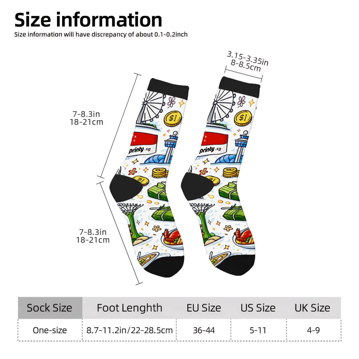 Custom Color Contrast Crew Socks