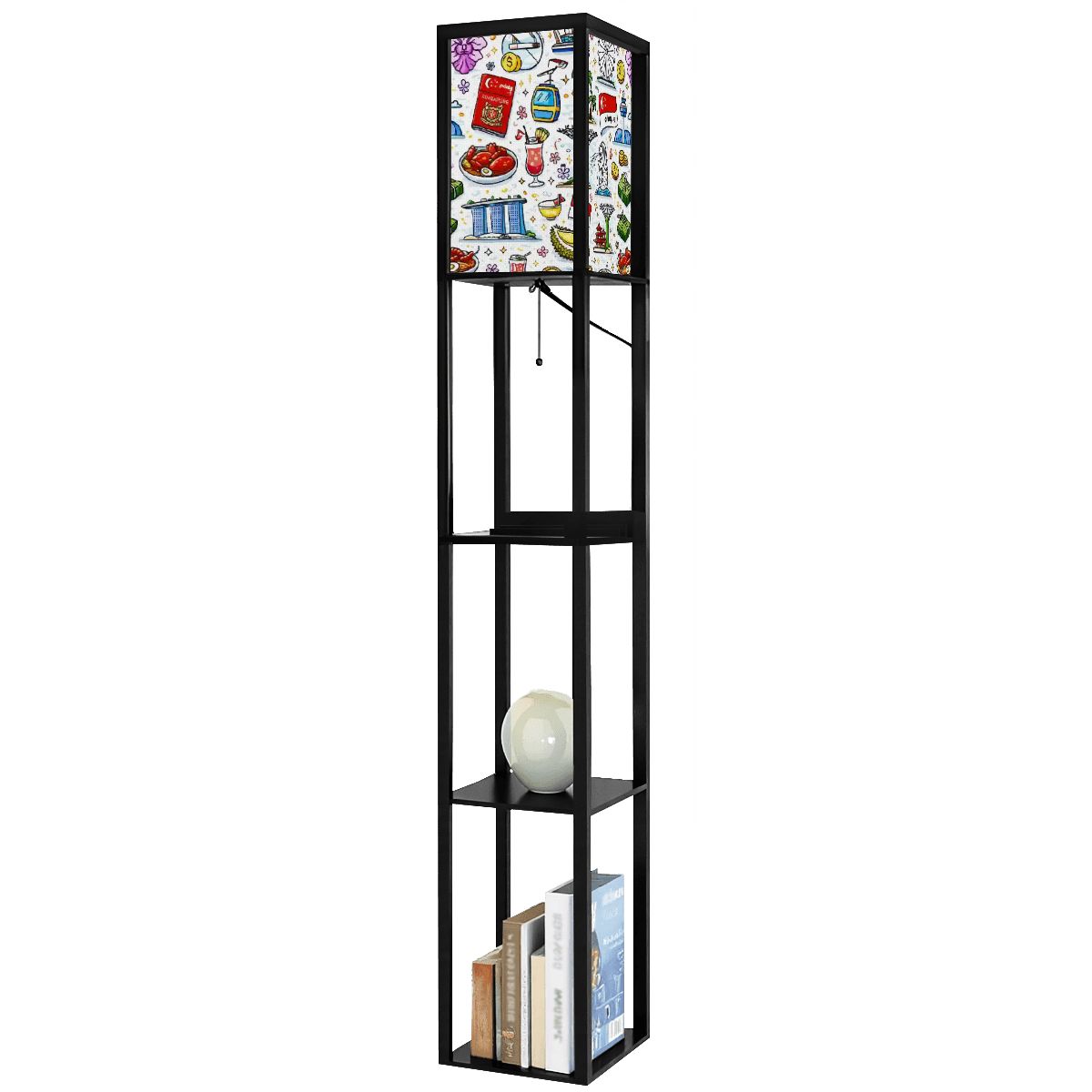Custom Lampshade for Floor Lamp with Shelves