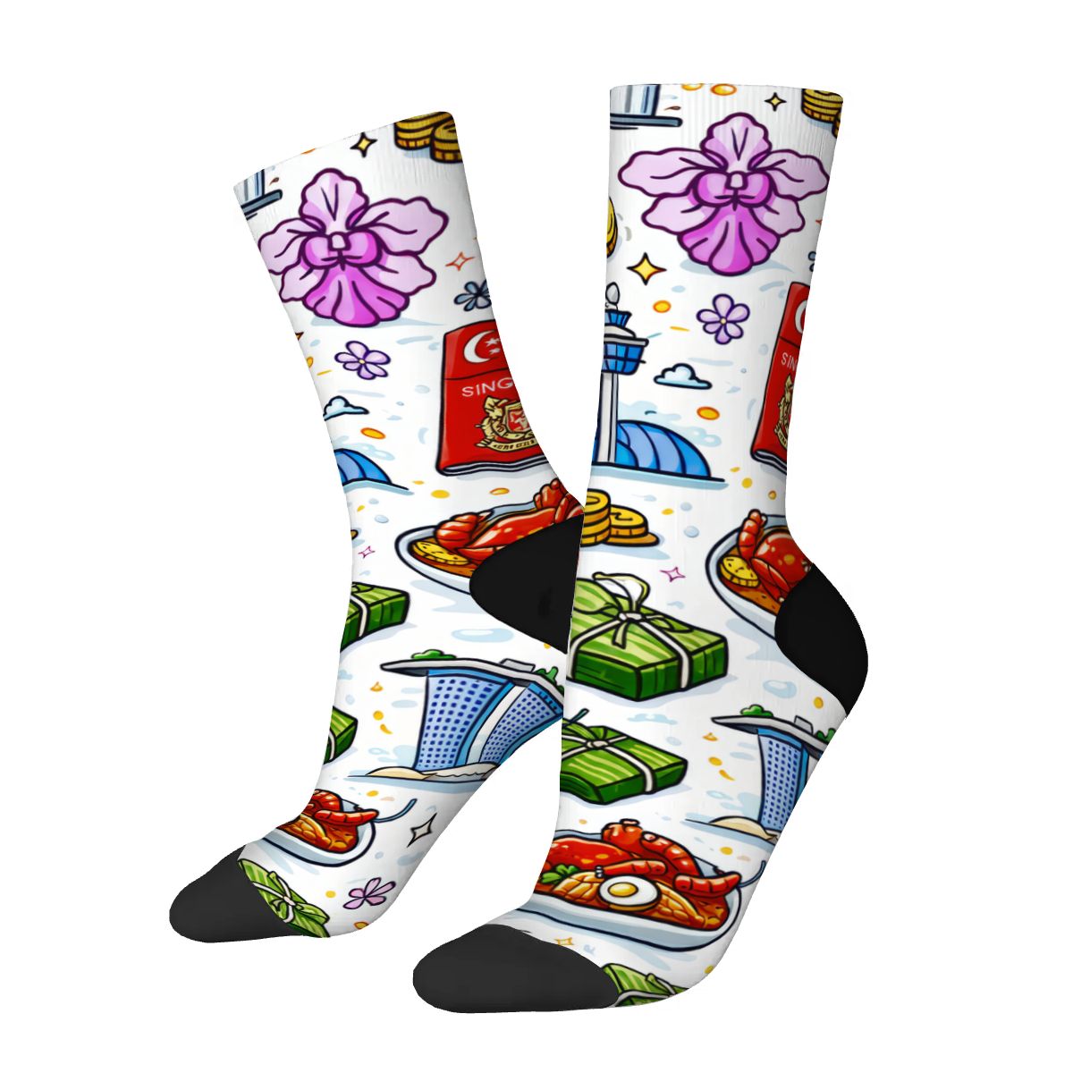 Custom Color Contrast Crew Socks