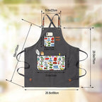 Custom Unisex Canvas Cross Back Apron with Pockets