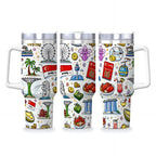 Custom Travel Coffee Mug with Handle and Straw (40oz)