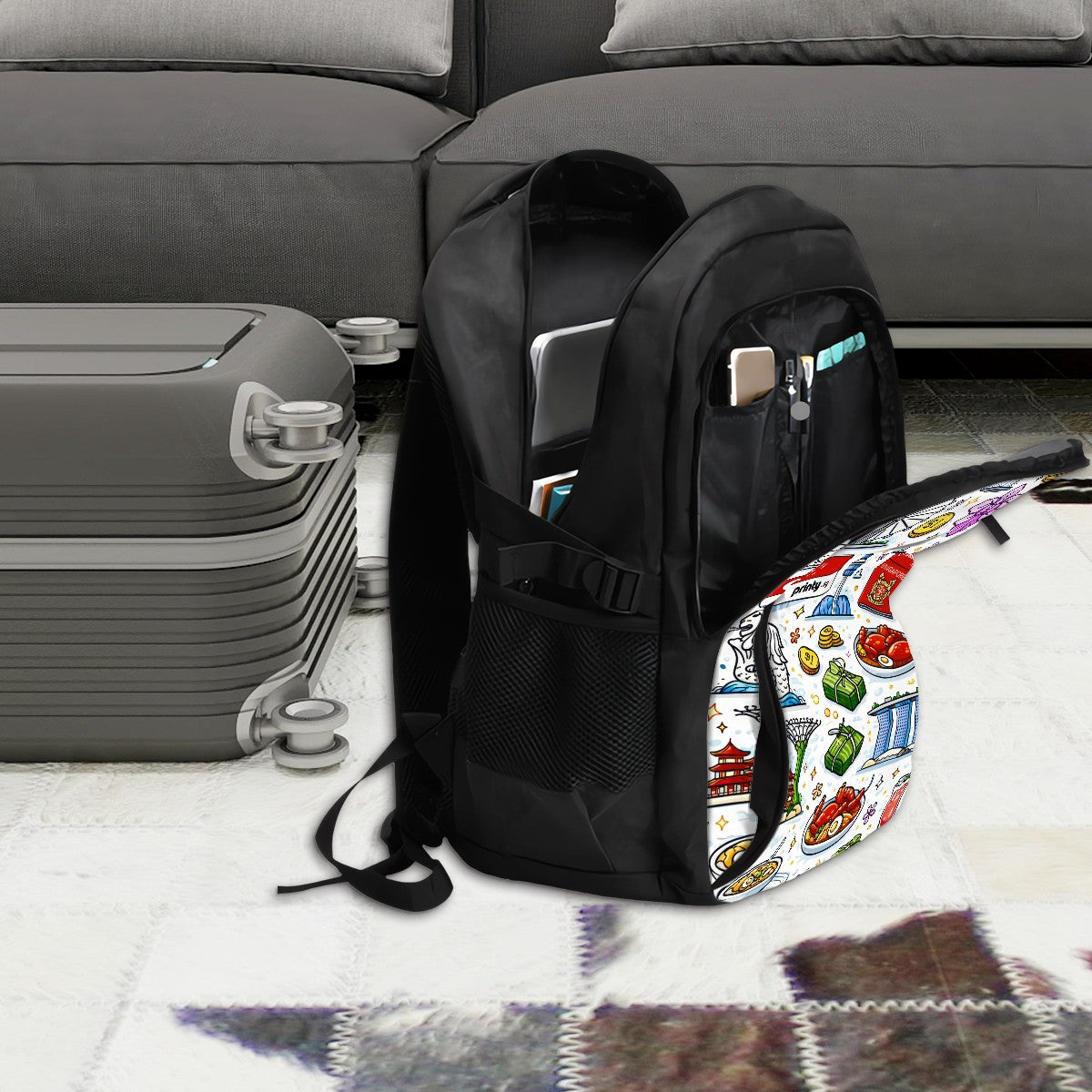 Custom Large Capacity Oxford Travel Laptop Backpack with USB