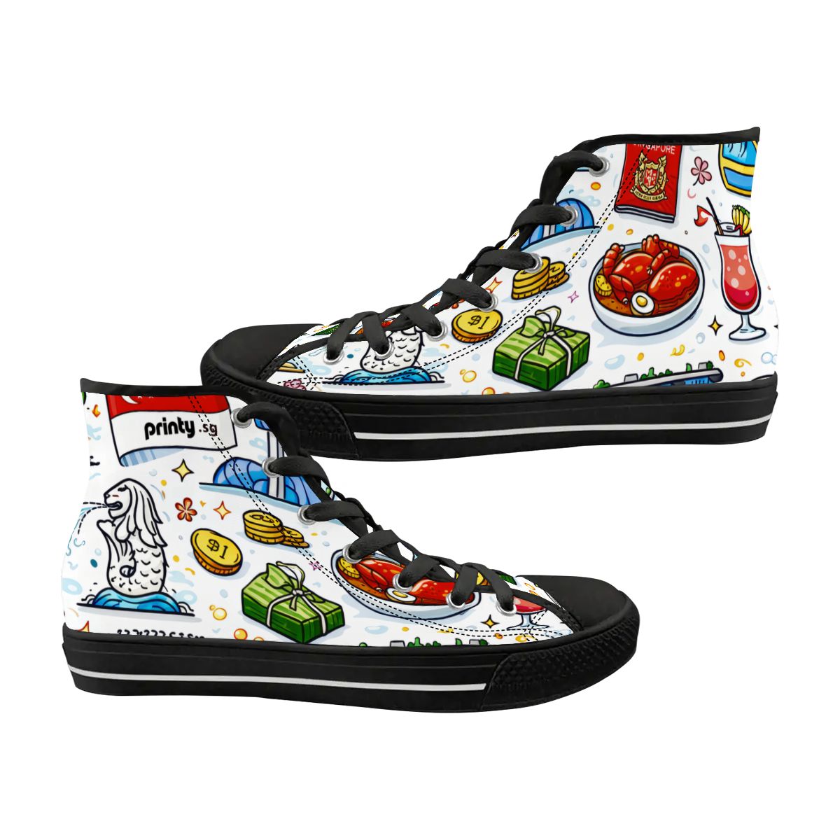 Custom Women's High Top Canvas Shoes Customized Tongue