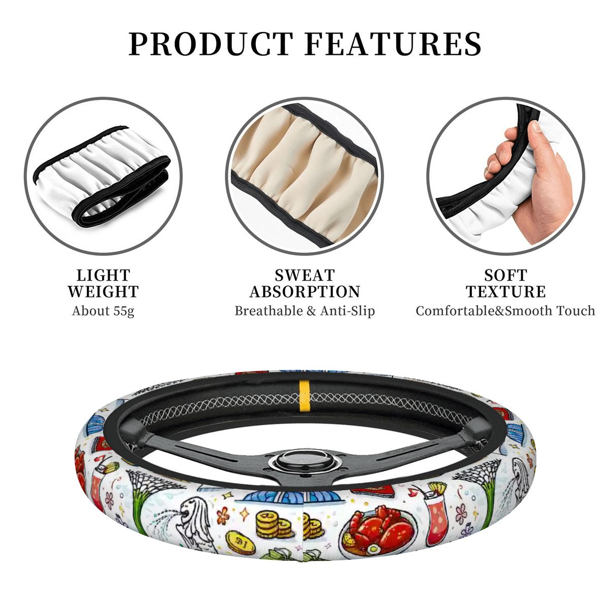 Custom Thickened Elastic Car Steering Wheel Cover